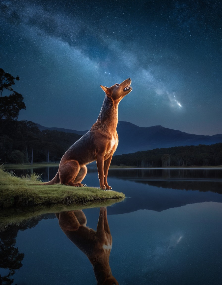 fantasy, kelpie, loch, mythical creature, night scene