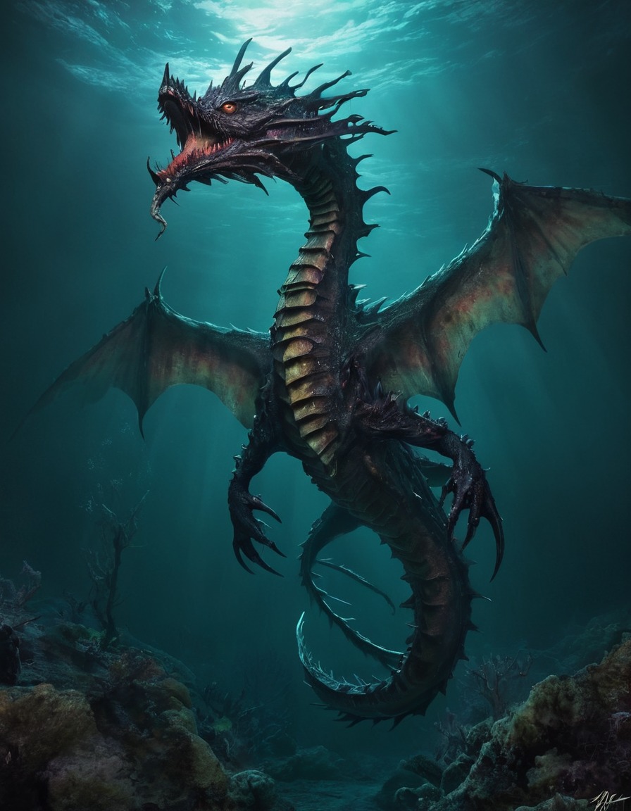 sea dragons, sea monster, mythical creatures, legendary beings, fantasy creatures