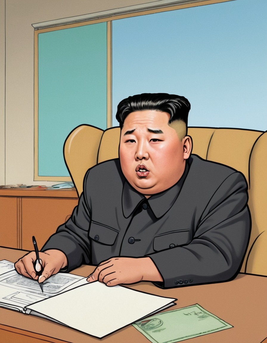 political satire, kim jong un, humor, painting, north korea, politics