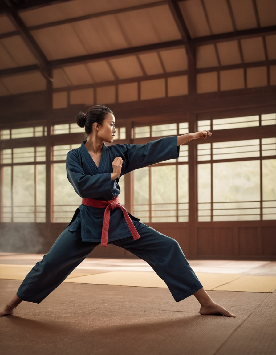 martial arts, woman, practice, dojo, self-defense, woman sport, sport