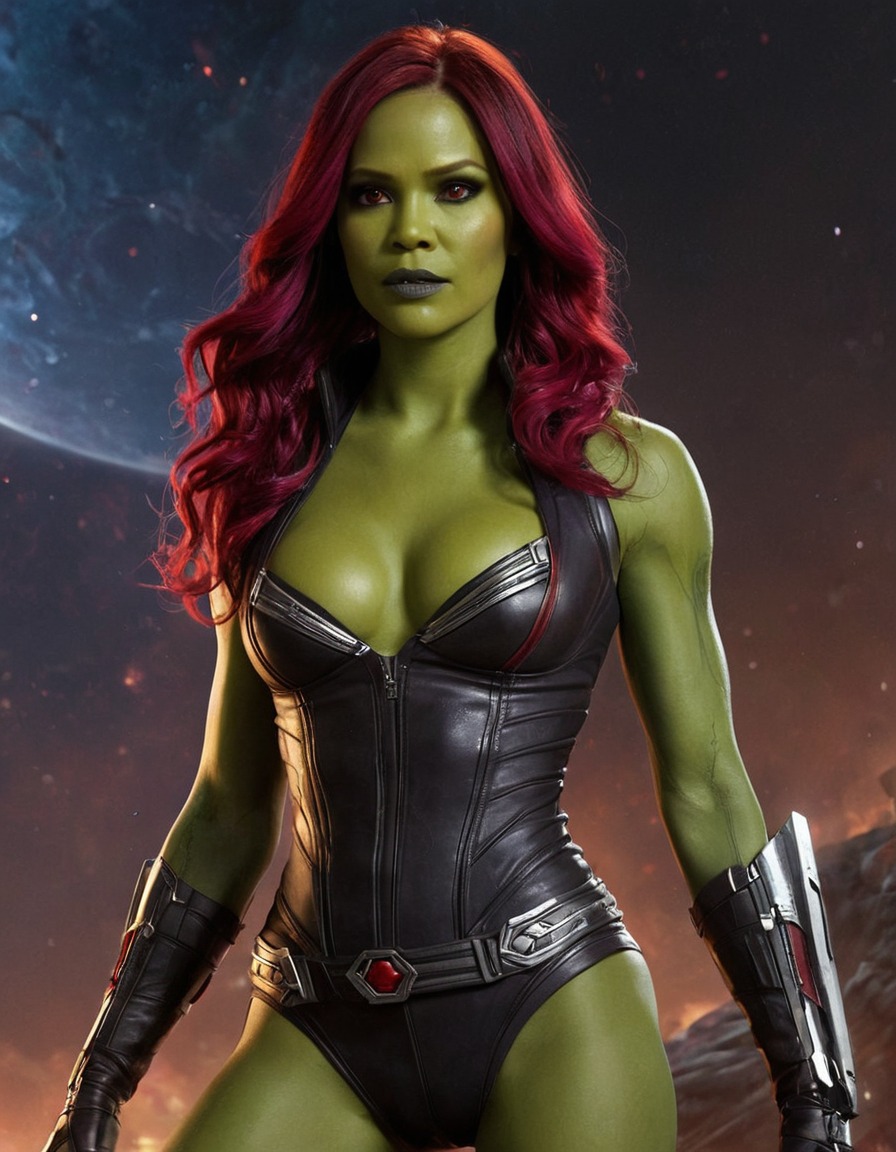 superhero, gamora, guardians of the galaxy, marvel, action, defeat, battle