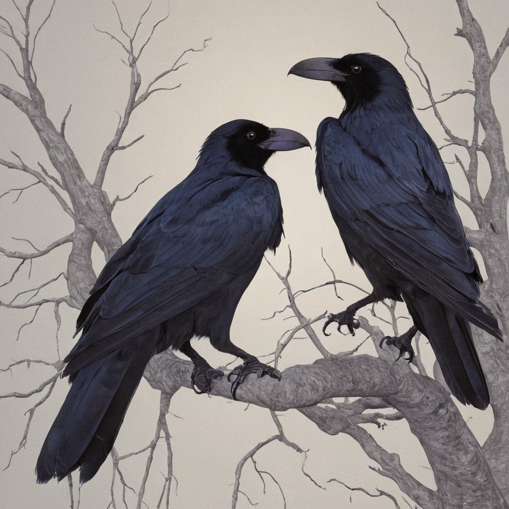 bird, dreamup, digitalart, animal, animalart, birds, ravens, aiart, dailychallenge, ai_art