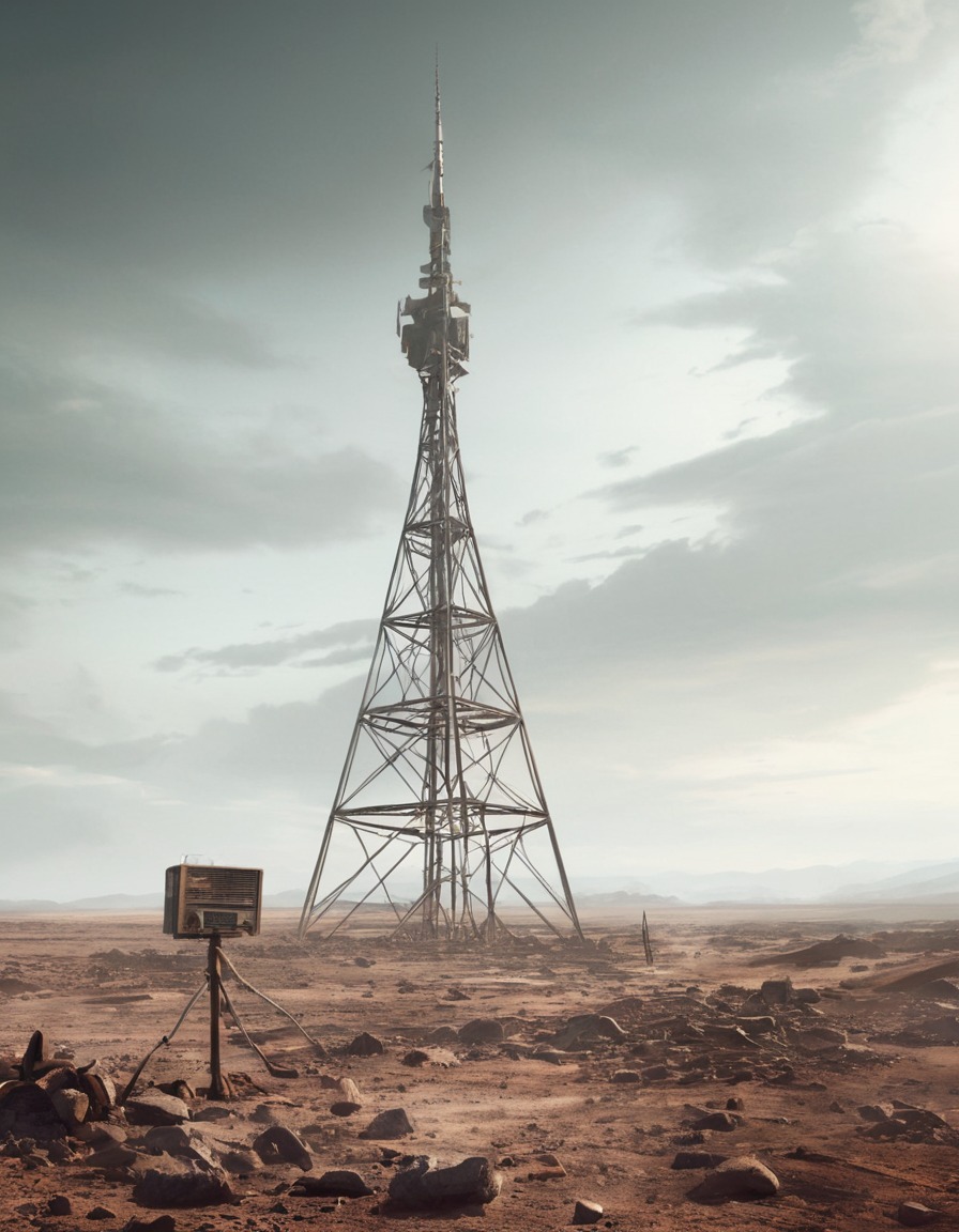 post-apocalyptic, wasteland, radio tower, communication, mystery, fallout, games, tv shows, amazon prime