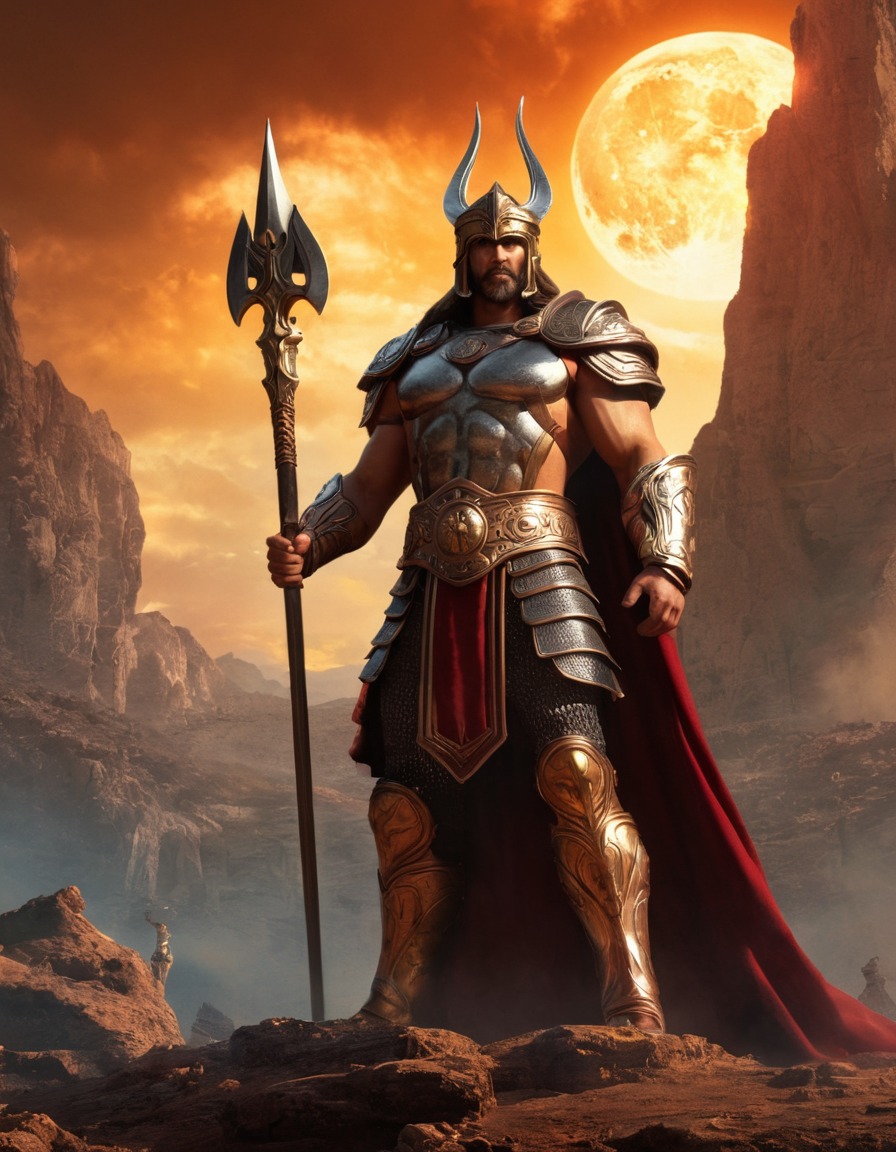 ares, greek mythology, god of war, epic scene, battle, mythological figure