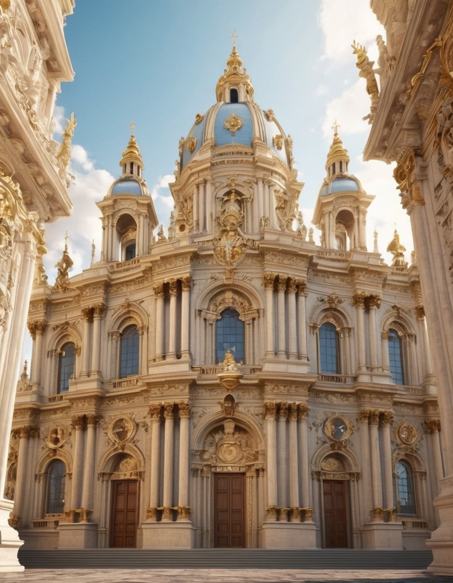 cathedral, baroque style, ornate decorations, architecture