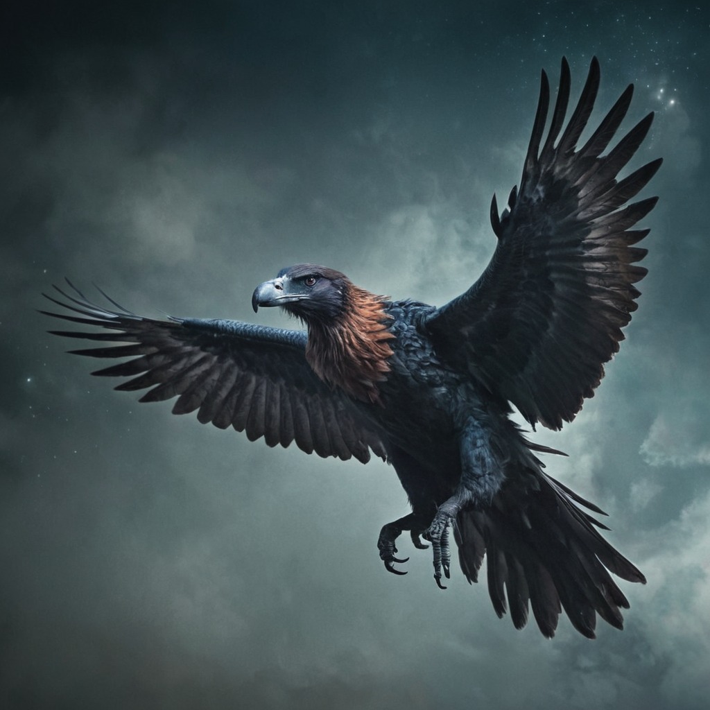 bird, gothic, photomanipulation, flying, ravens