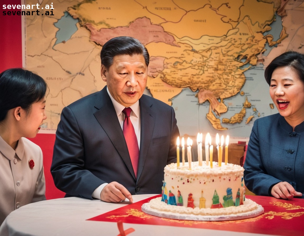 xi jinping, birthday, cake, celebration, humor, china