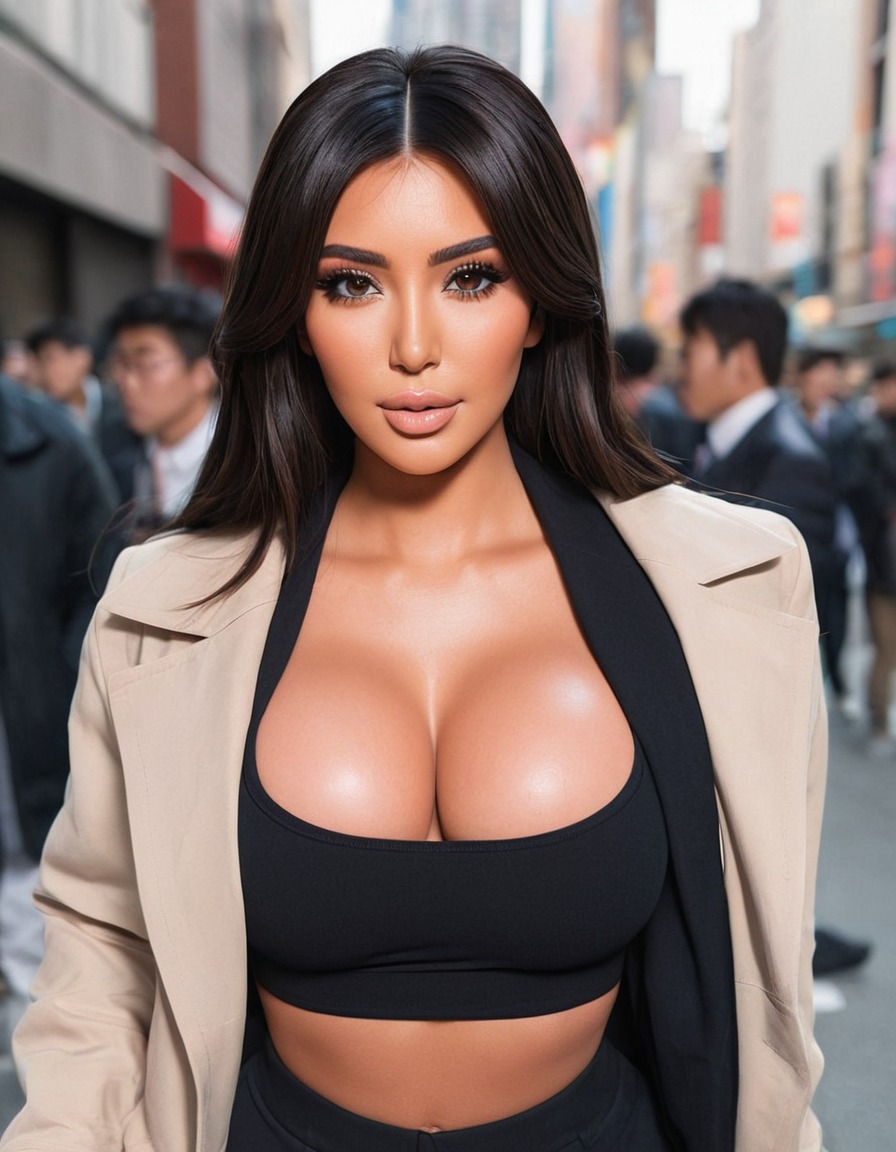 anime, kim kardashian, caricature, fashion