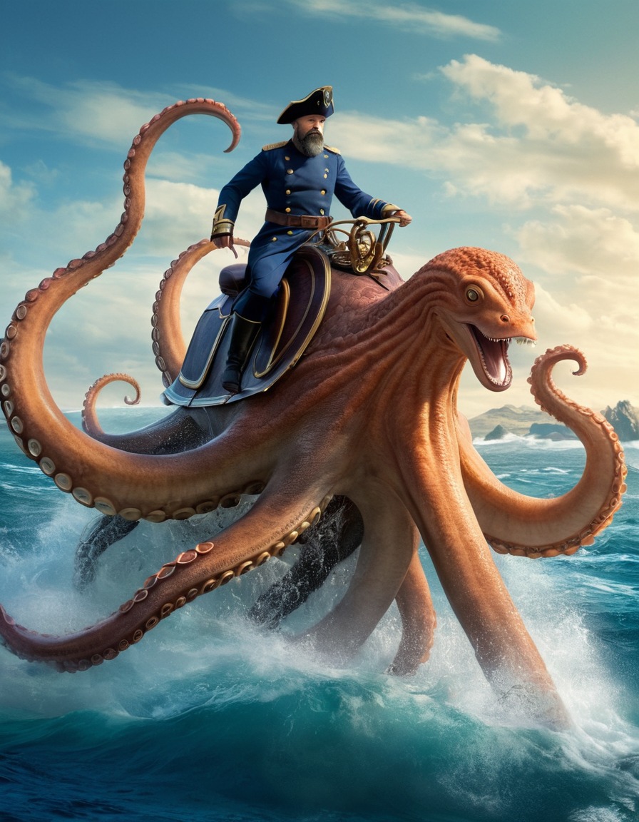 captain nemo, giant octopus, steampunk, adventure, fantasy, books