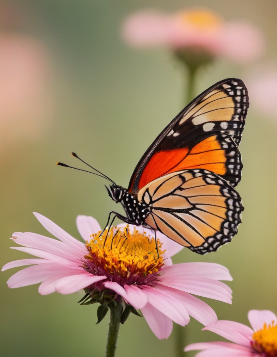 butterfly, flower, macro photography, nature