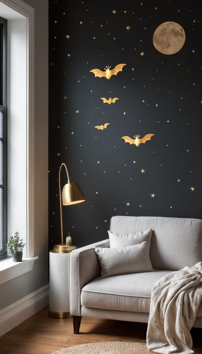 wallpaper, decoration, bats, livingroom, battybats