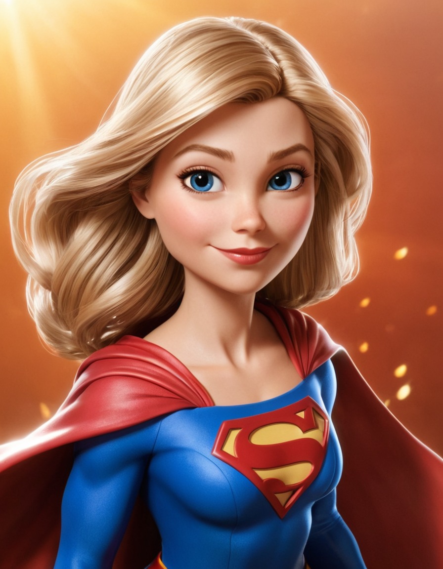 funny caricature, dc comics, supergirl, humor, satire