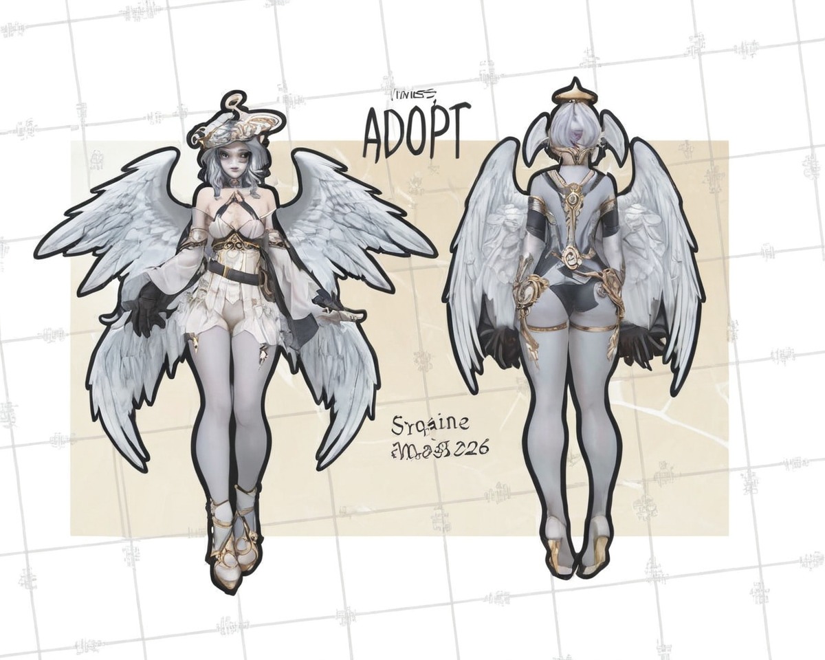 characterdesign, adoptable, adoptablesopen, angel, adoptableauction, sale, kemonomimi, humanoid, outfit, commission, angelic, angelwings, auc, mystical, ych, ychcommission