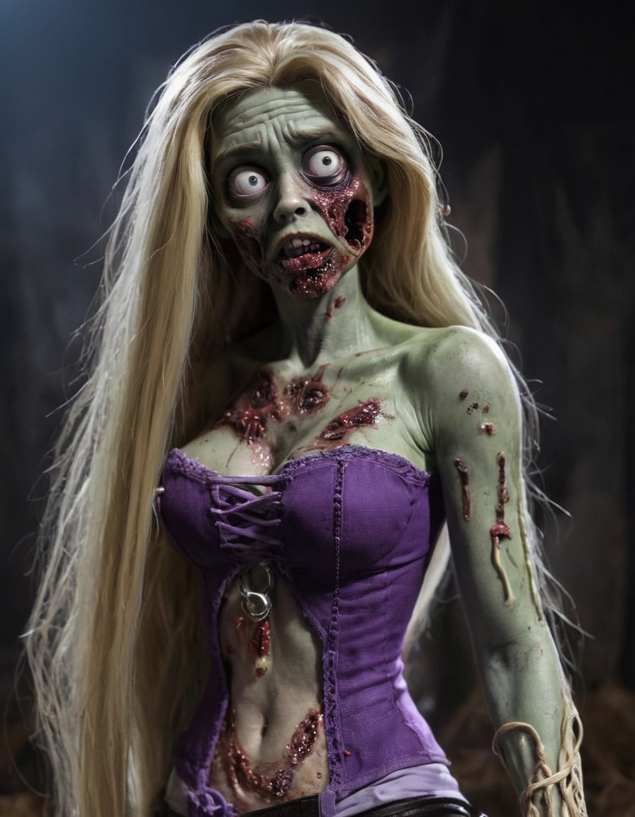 zombie, rapunzel (tangled), tangled, undead, disney, fairytale