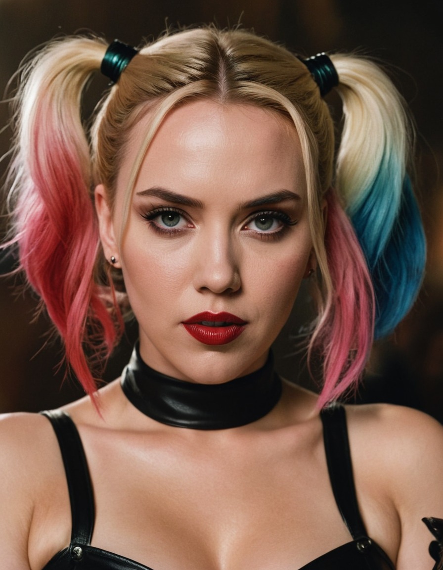 harley quinn, scarlett johansson, actress, movie character, dc comics, superhero, villain