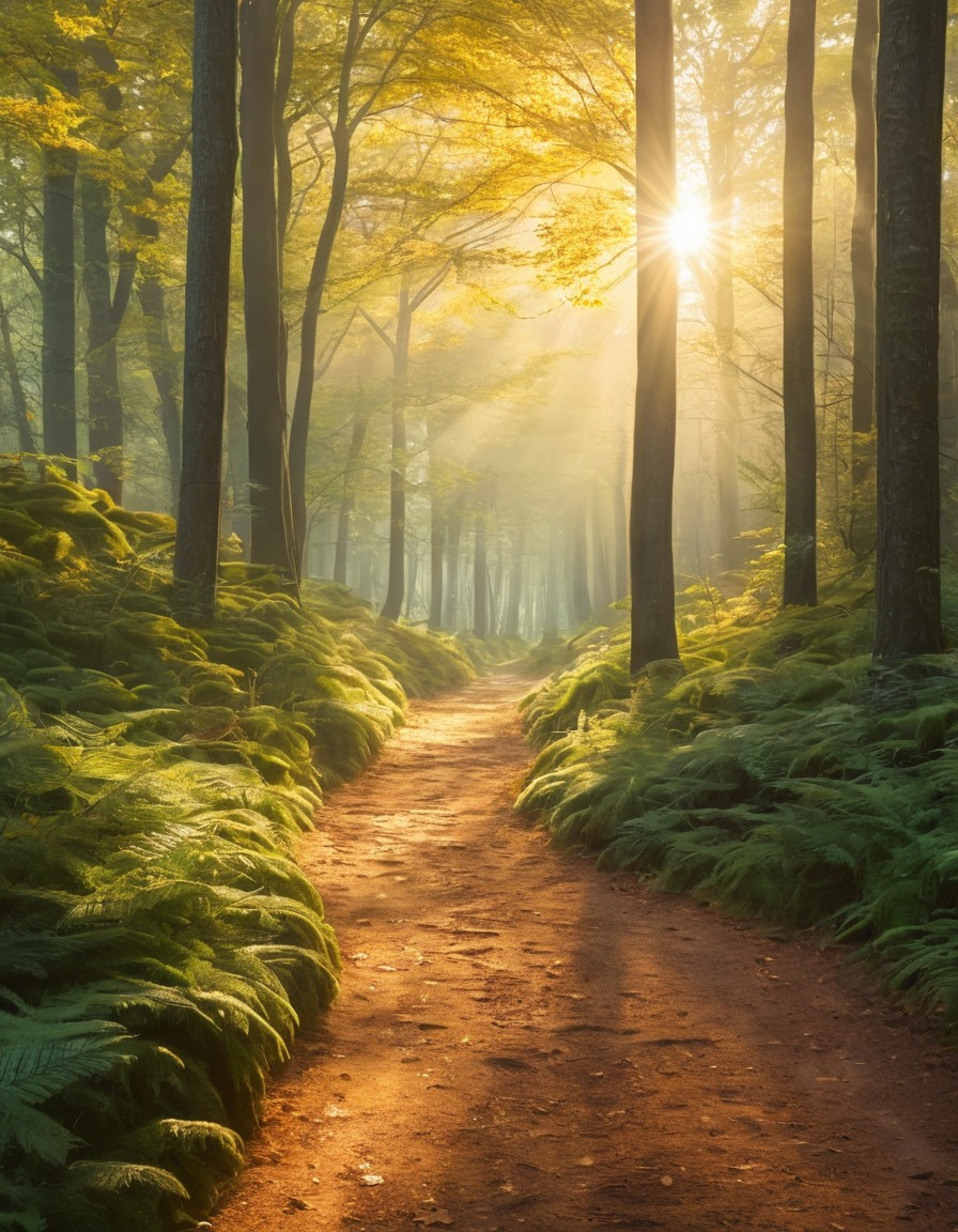 nature, forest, sunlight, tranquility