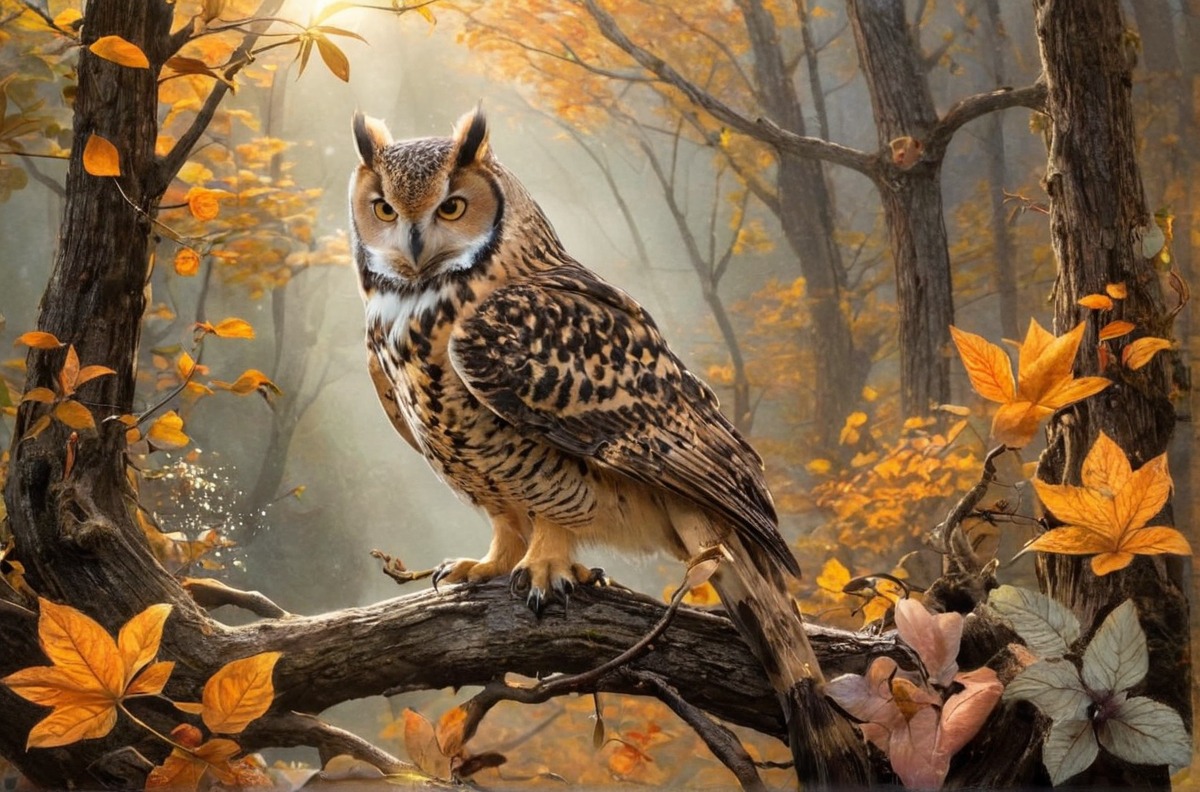 forest, bird, owl, pawsandclaws, осенний