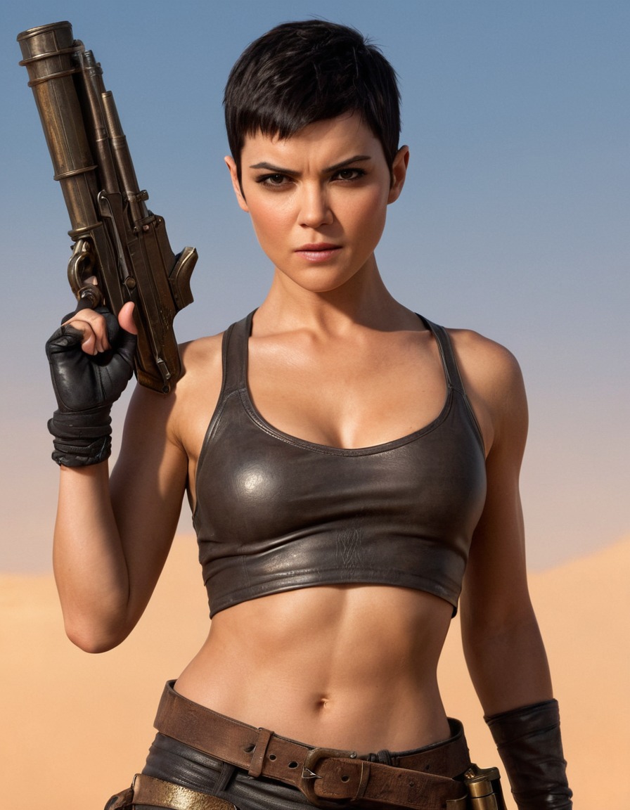 furiosa, dangerous weapon, seductive, warrior, bold, mad max