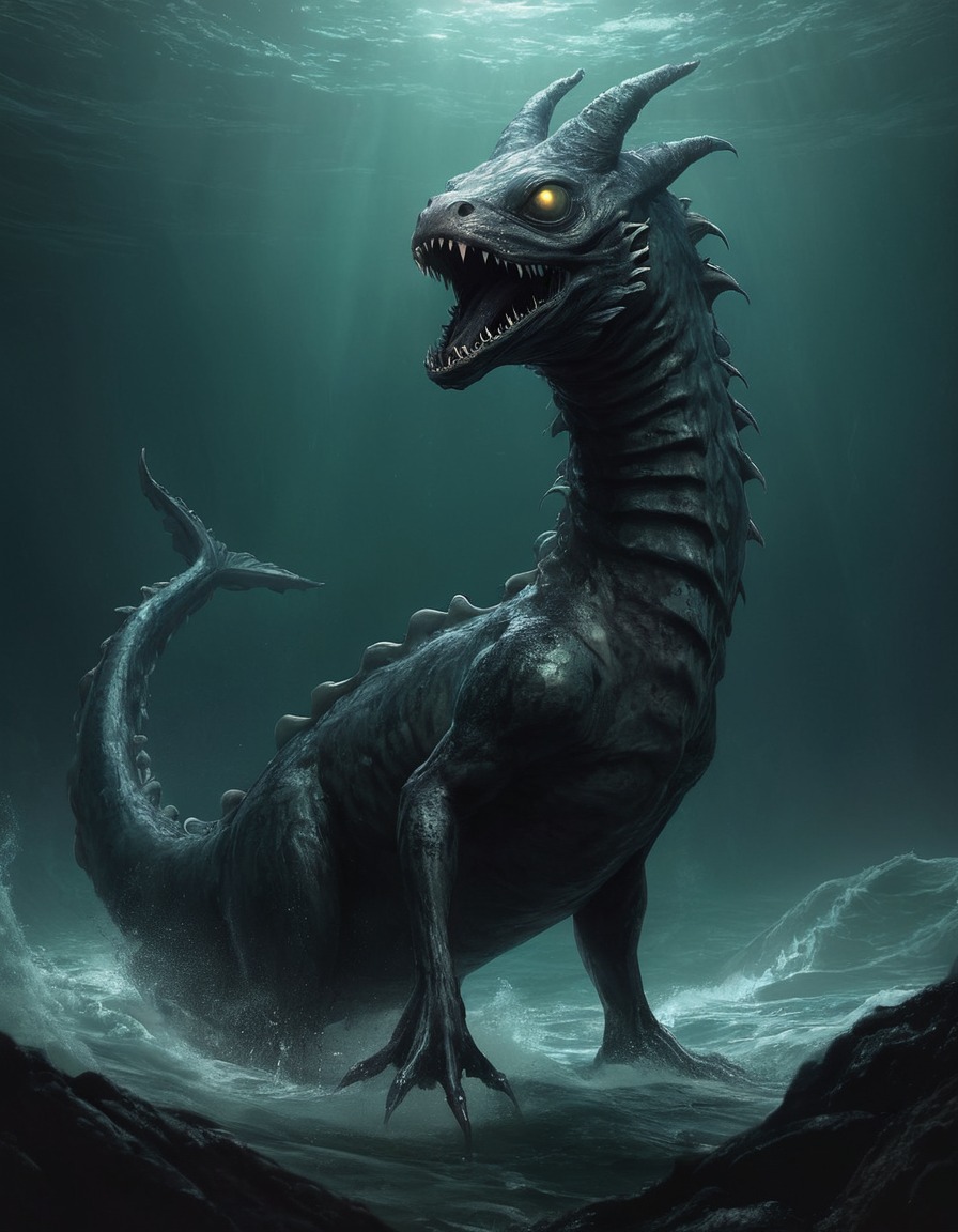 kelpie, epic, sea monster, mythical creature, scottish folklore, water spirit, celtic mythology