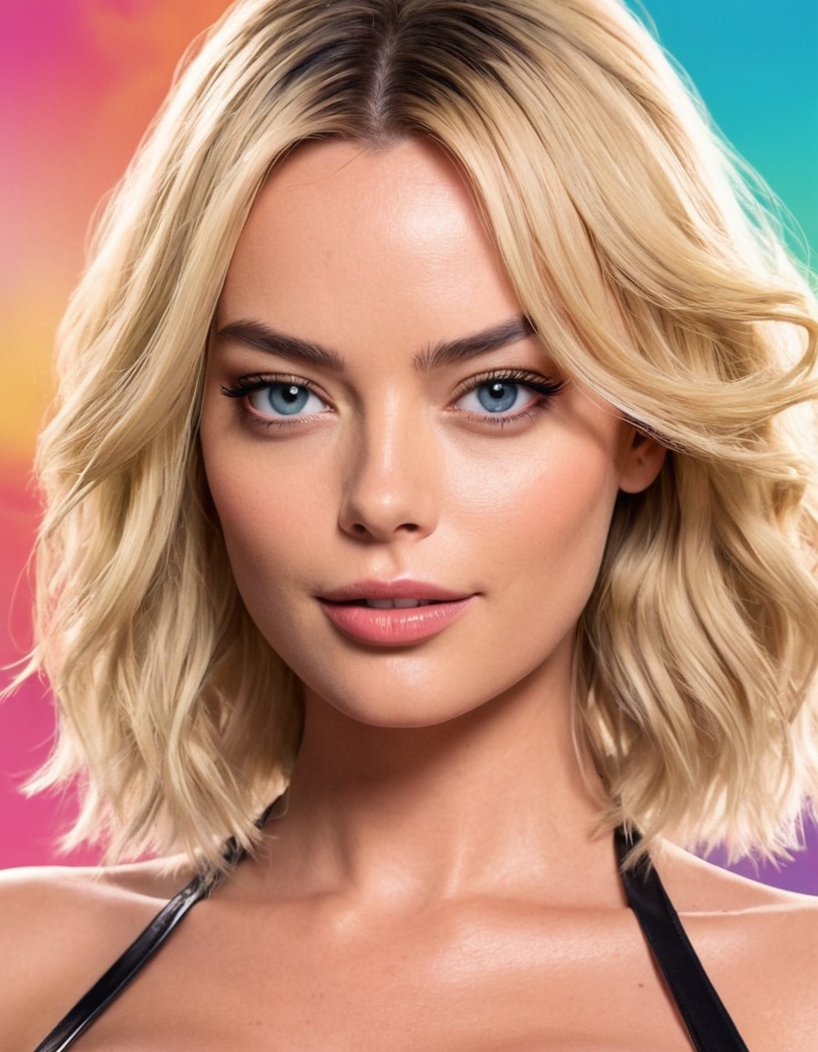 margot robbie, actress, anime, character design, fan art, cosplay, celebrity