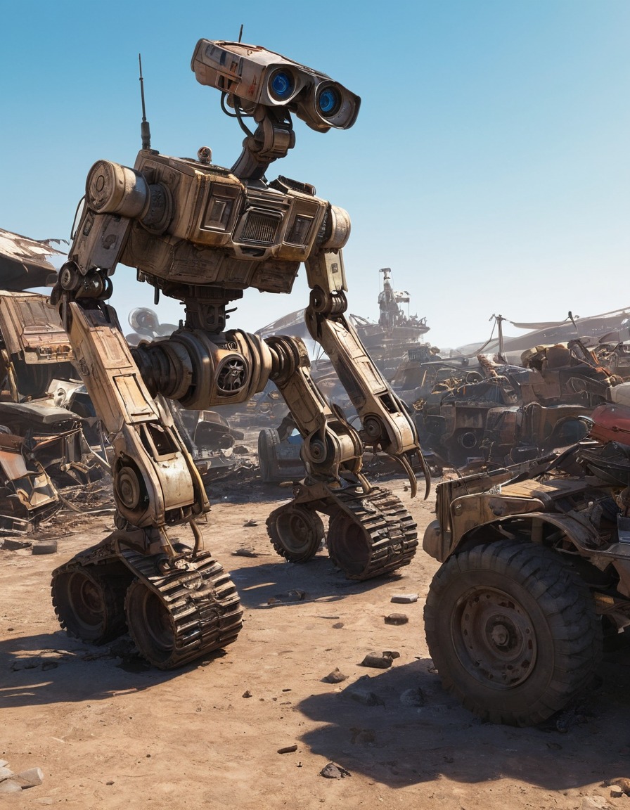 johnny 5, robot, exploration, junkyard, robots, games, movies