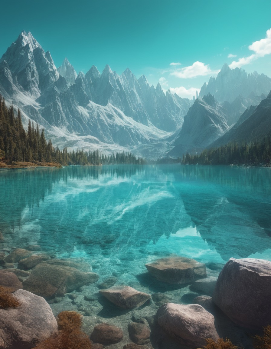 nature, mountains, lake, reflections, serene