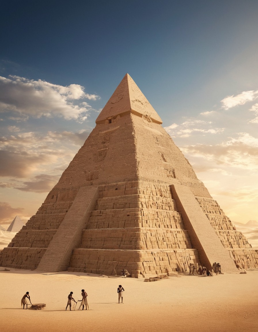 ancient egypt, pyramid building, manual labor, construction, 2500 bc, ancient civilizations, historical engineering