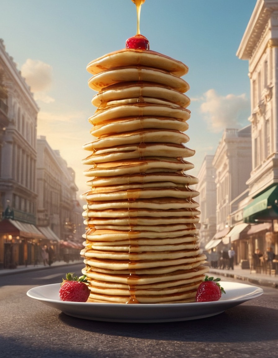 pancakes, food, street, unusual, sight, breakfast, surprise