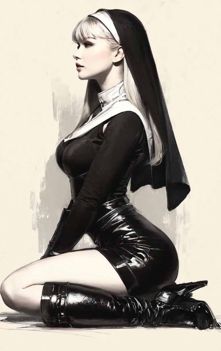 pinup, nun