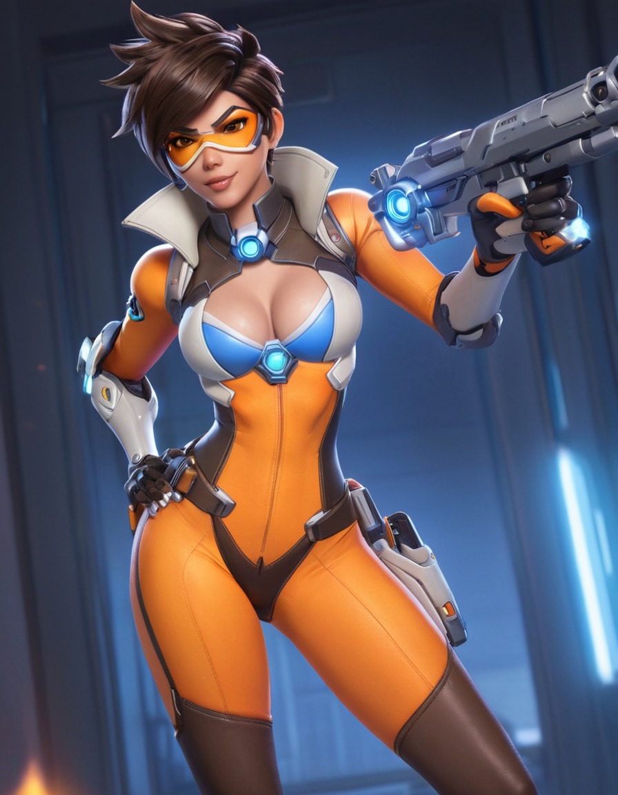 tracer (overwatch), overwatch, first-person shooter, video game character, gaming, action, hero shooter