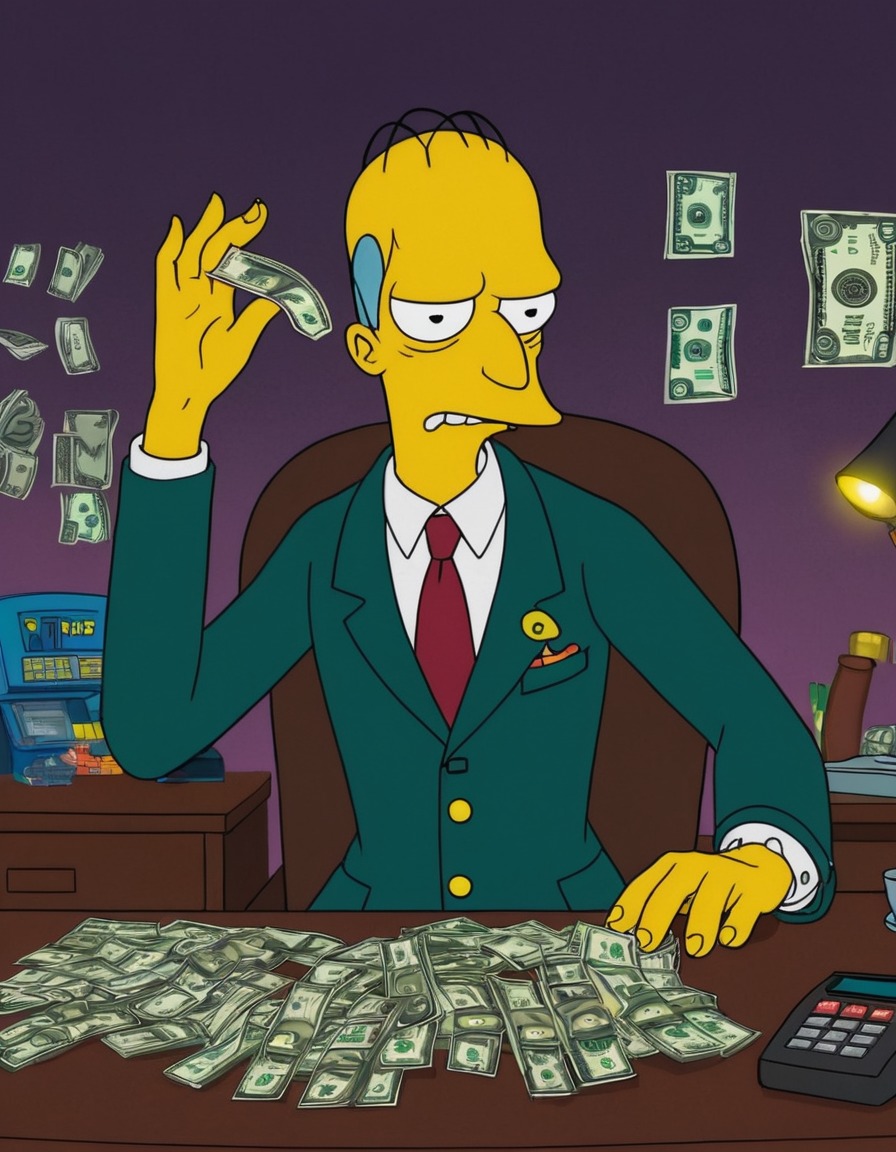 mr. burns, money, wealthy, power, luxury, office, the simpsons, simpsons