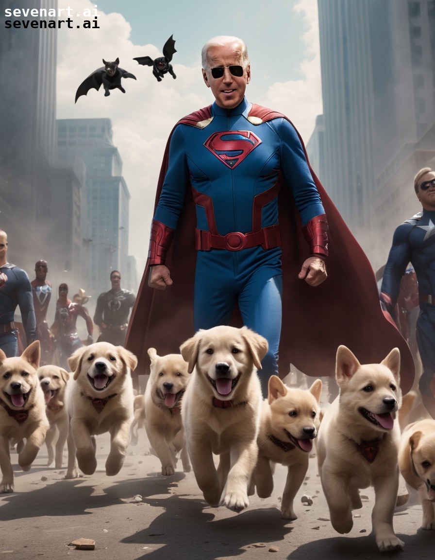 joe biden, superhero, costume, puppies, stampede, usa