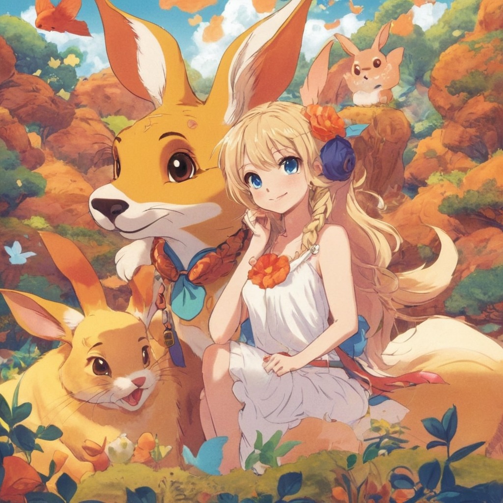 digitalart, anime, fanart, dreamup, cartoon, animegirl, characterdesign, digitalpainting, fox, originalcharacter, pokemon, furryfall, ai_art