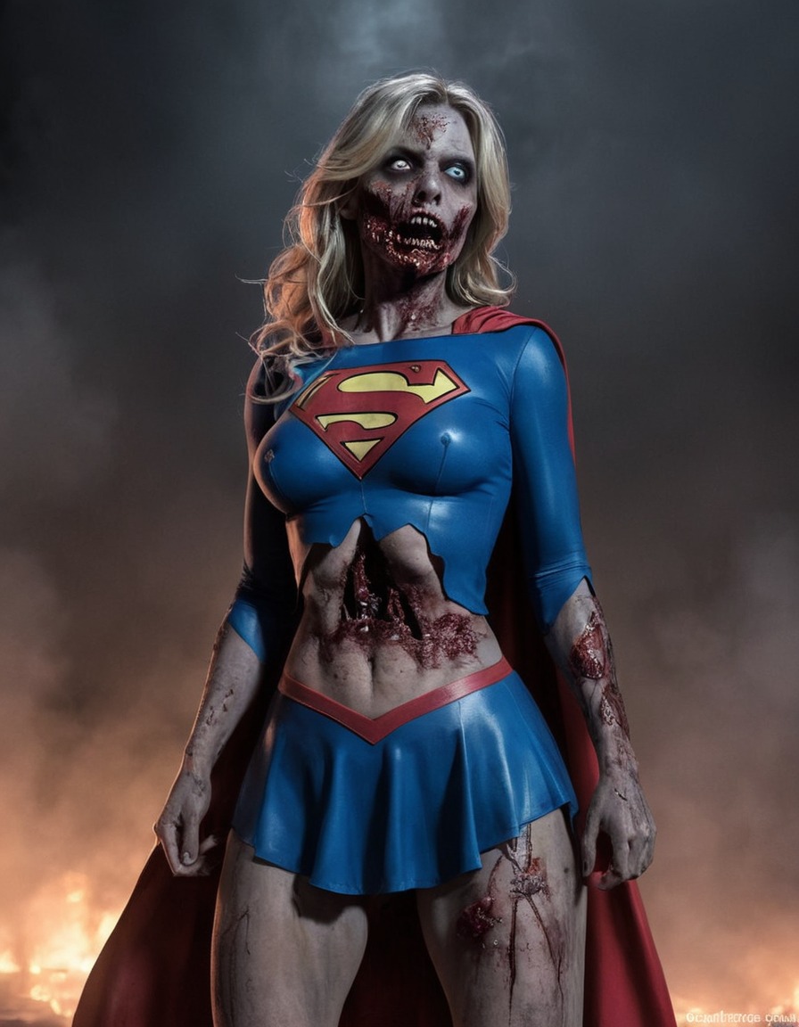 zombie, supergirl (dc comics), horror, undead, comic character, dc universe