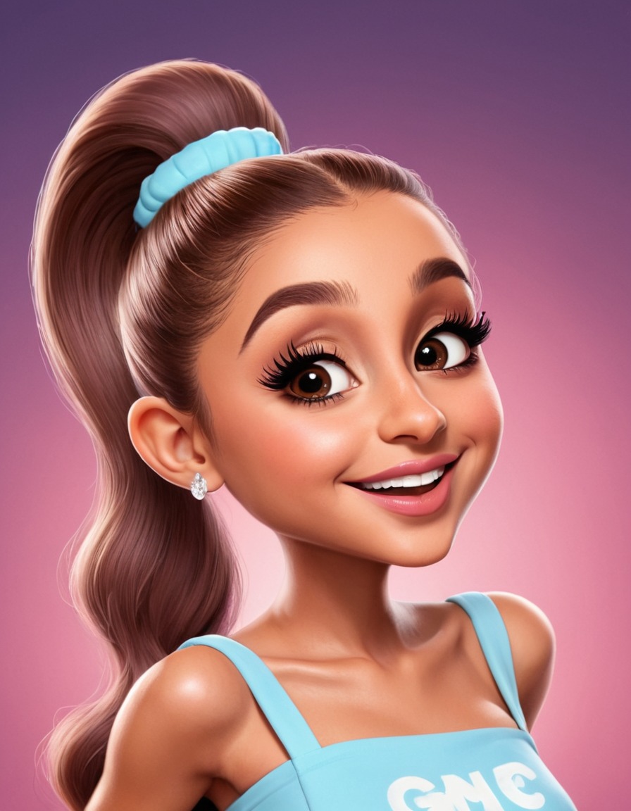 fun, caricature, ariana grande, celebrity, humor, music, pop star