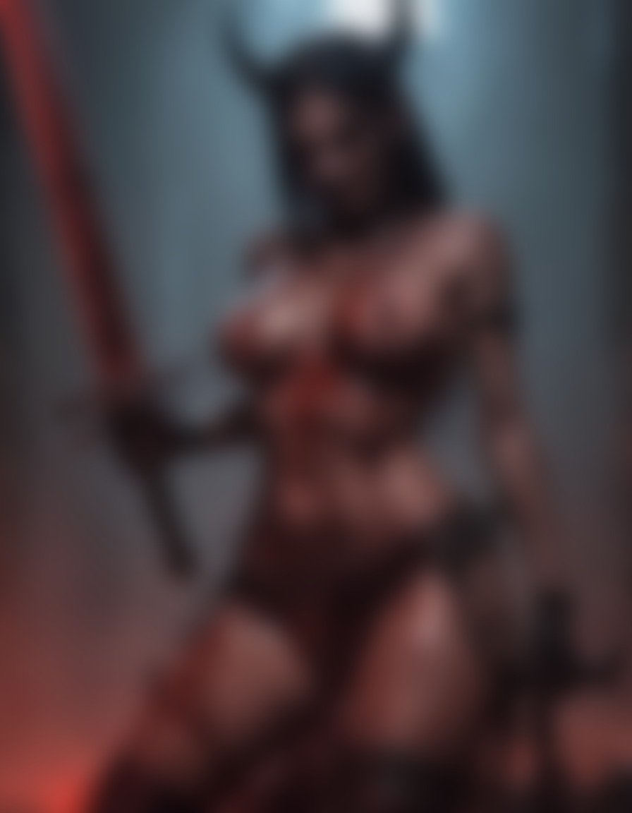 fantasy, demon, female, sword, seductive, powerful, demon, demonesse, sexy, nsfw, ai, aiart, art, digitalart