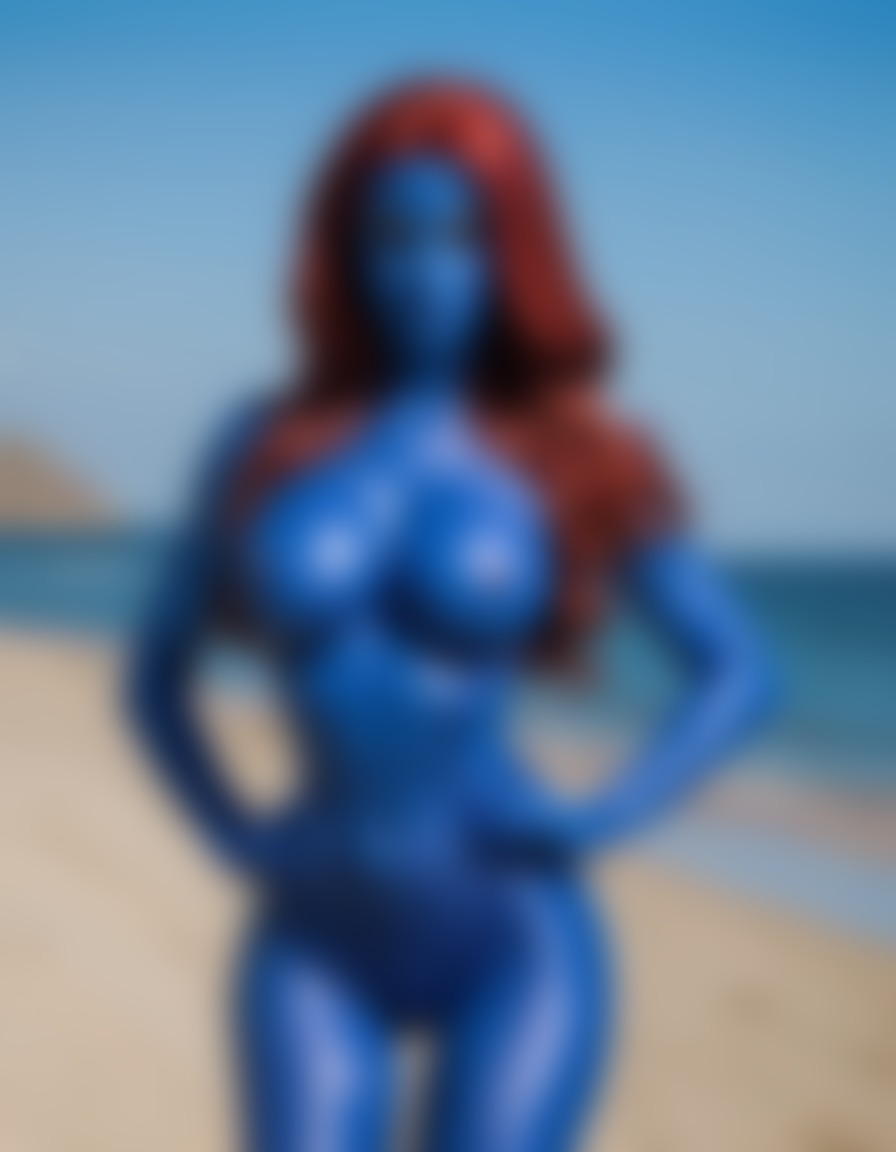 beach, mystique (x-men), swimsuit, marvel, cosplay