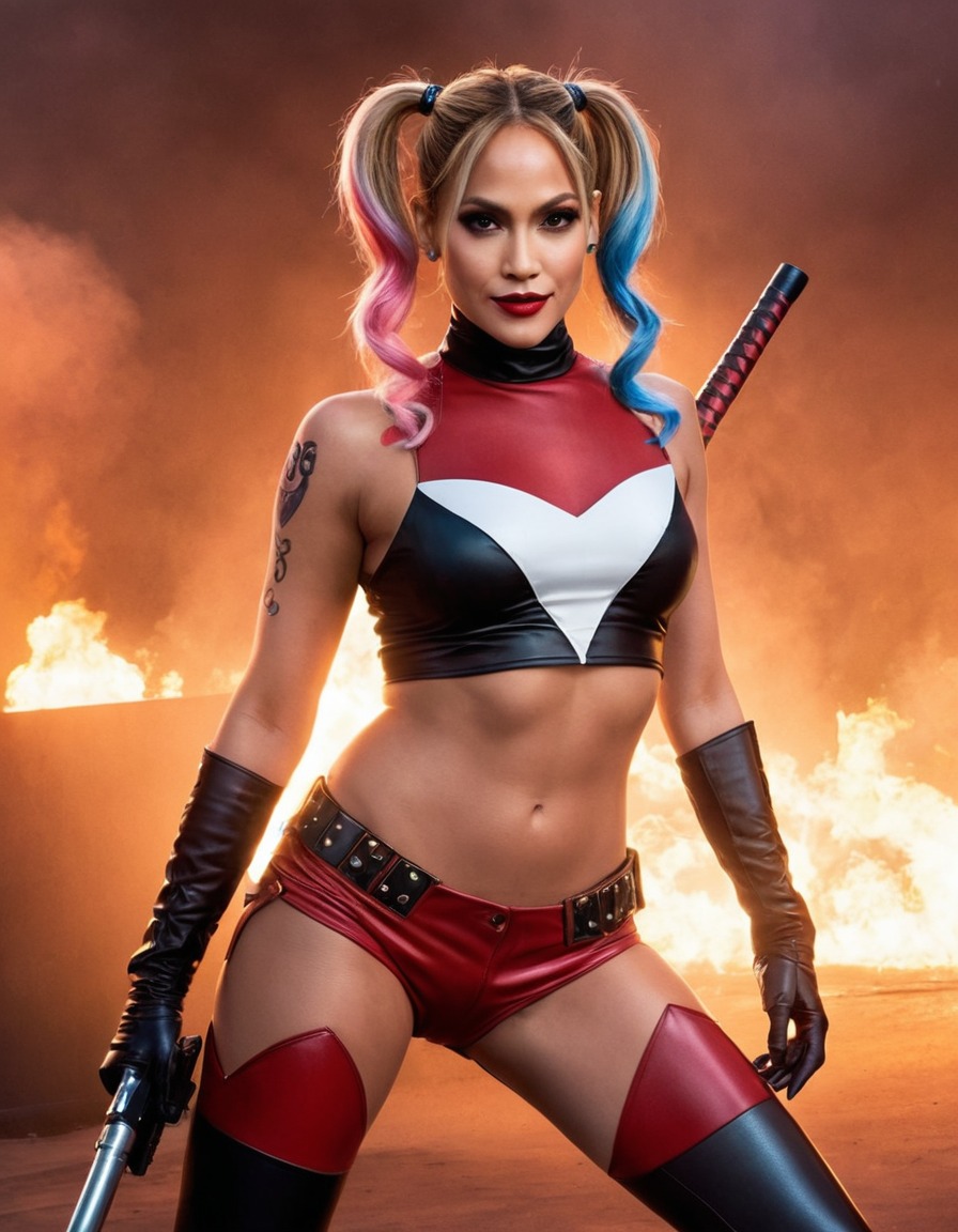 jennifer lopez, harley quinn, action, entertainment, celebrity, performance, character