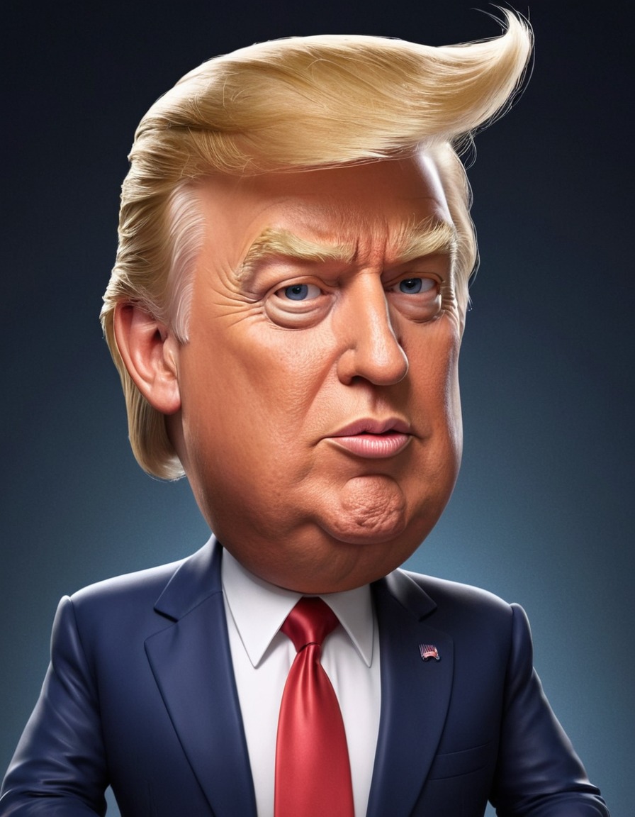 donald trump, caricature, politician, satire, comedy, president, american