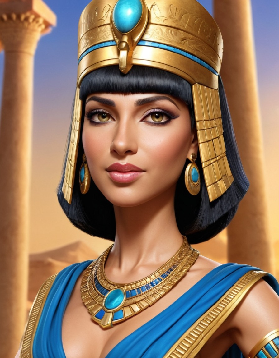 caricature, cleopatra, humor, wealthy, powerful, funny