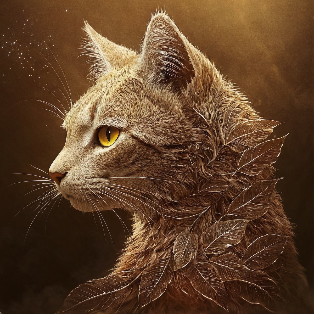 digitalart, portrait, cat, animal, feline, animalart, digitalpainting, goldleaf, dailychallenge, aiartcommunity, midjourney, midjourneyai, midjourneyart, midjourneyartwork, midjourneyaiart, midjourneycommunity