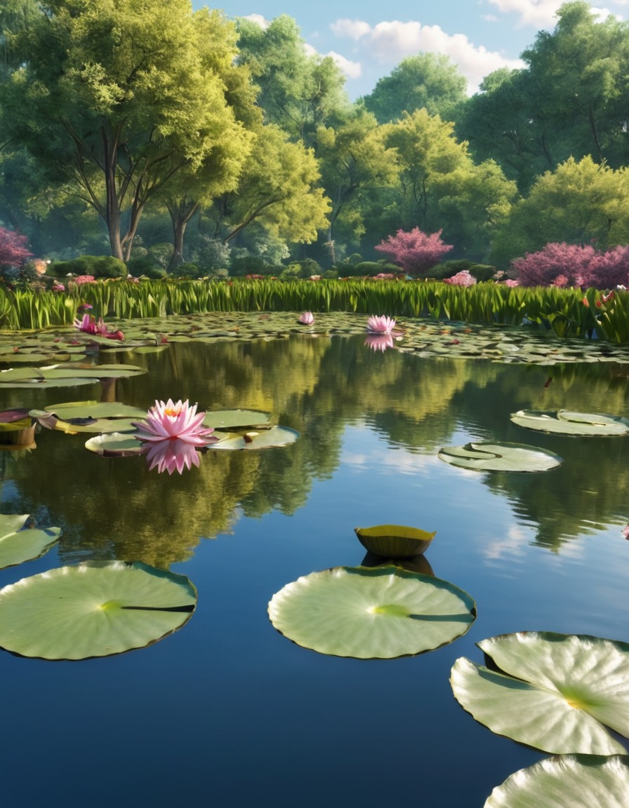 nature, water lily pond, beautiful, water lily, pond, scenery, botanical garden