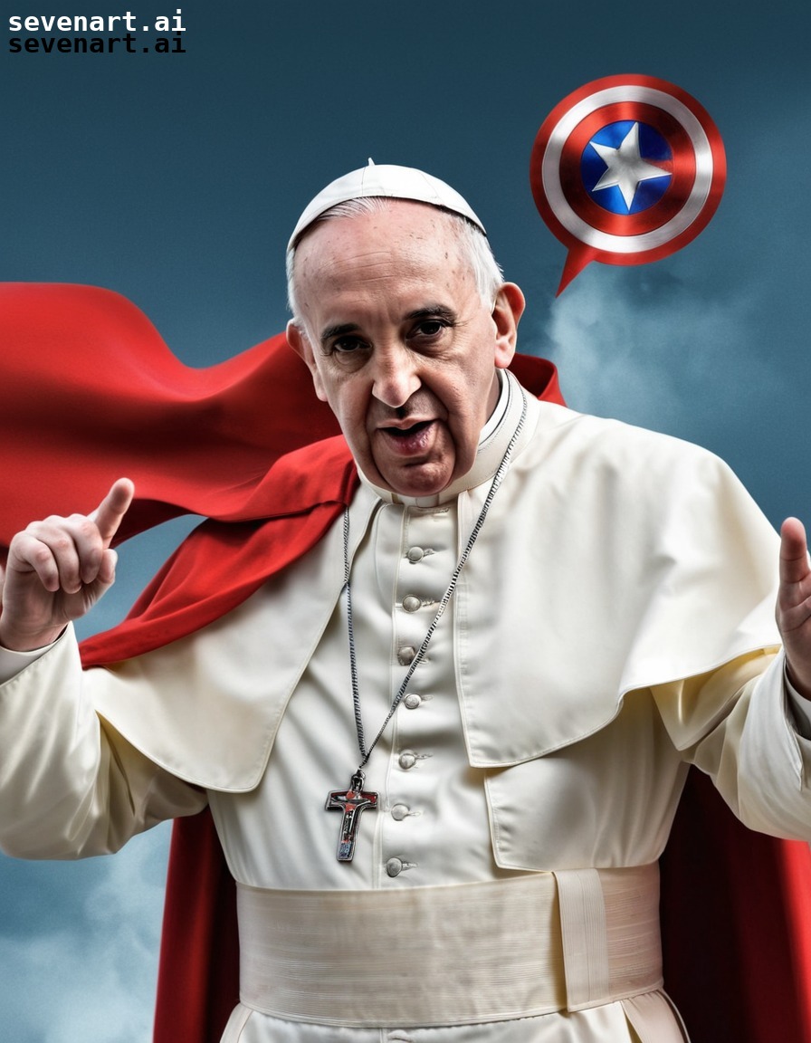 pope francis, superhero, costume, save the day, fun, vatican