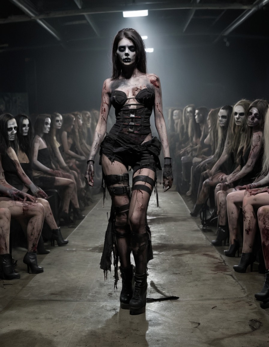 zombie, fashion show, undead, runway, horror