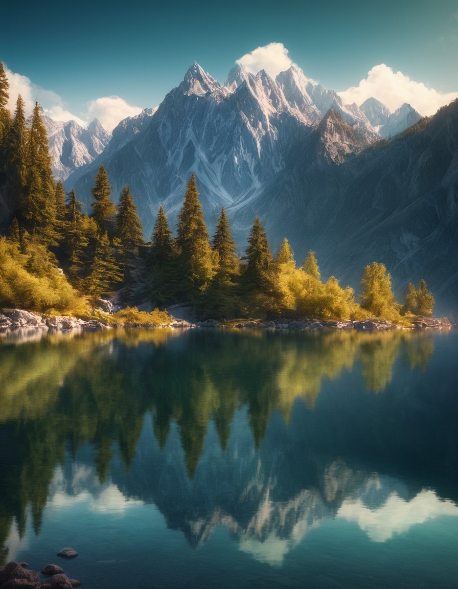 nature, lake, mountains, reflection, serenity