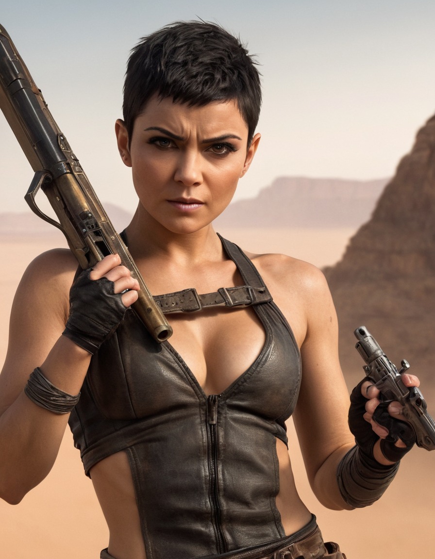 furiosa, dangerous weapon, seductive, warrior, bold, mad max