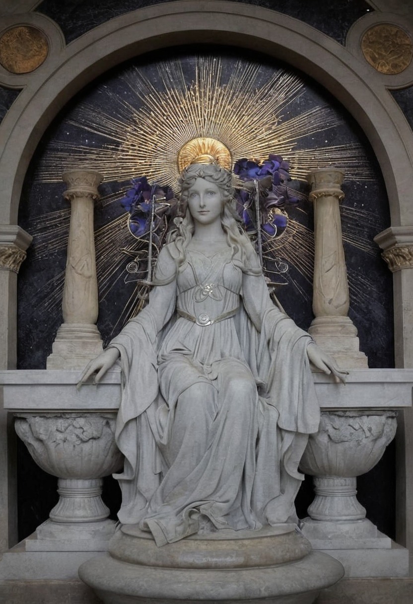 unknown photographer, statue, saint, cemetery, gold, art, berlin, tale