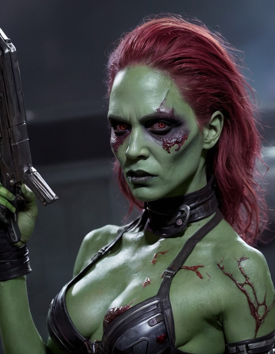 zombie, gamora, guardians of the galaxy, marvel, undead, superhero, sci-fi