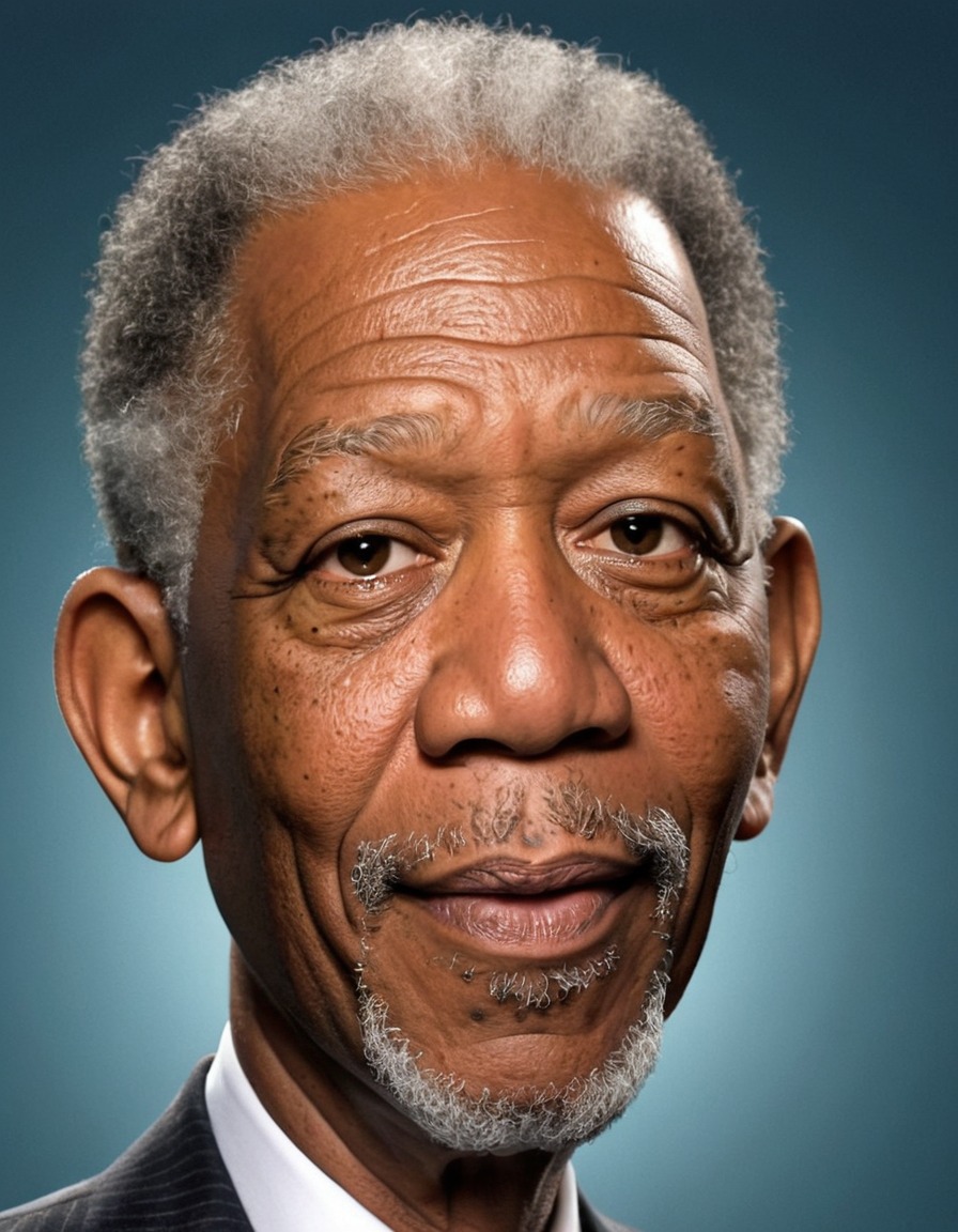 morgan freeman, caricature, comedy, celebrity, portrayal, humor