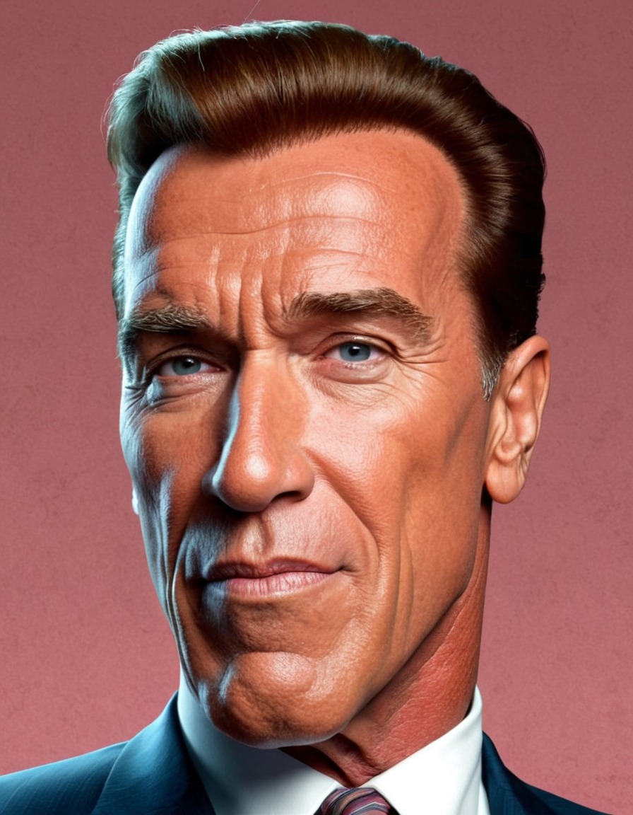 arnold schwarzenegger, cartoon, painting, humor, politics